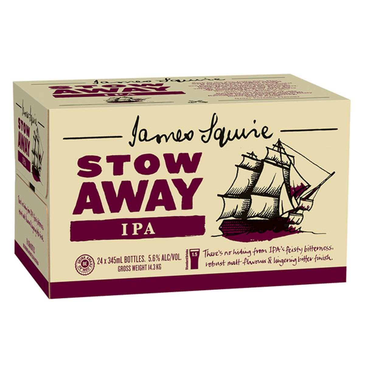 James Squire Stow Away India Pale Ale Bottle 345mL | Thirsty Camel