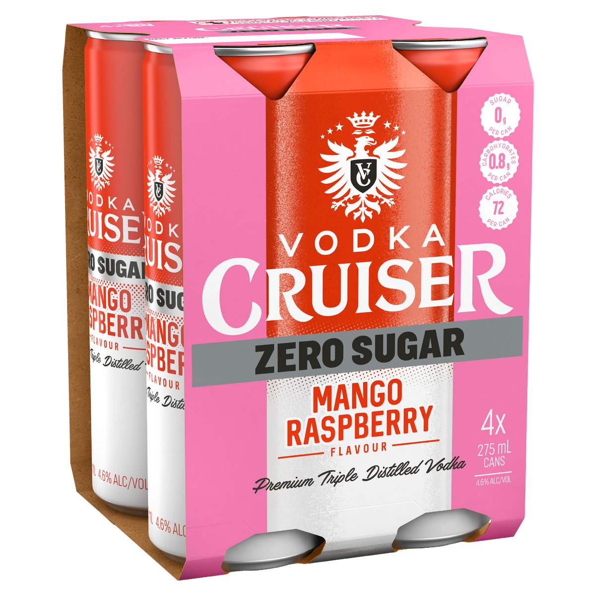 Vodka Cruiser Sugar Free Mango Raspberry 4.6% Can 275ml | Thirsty Camel