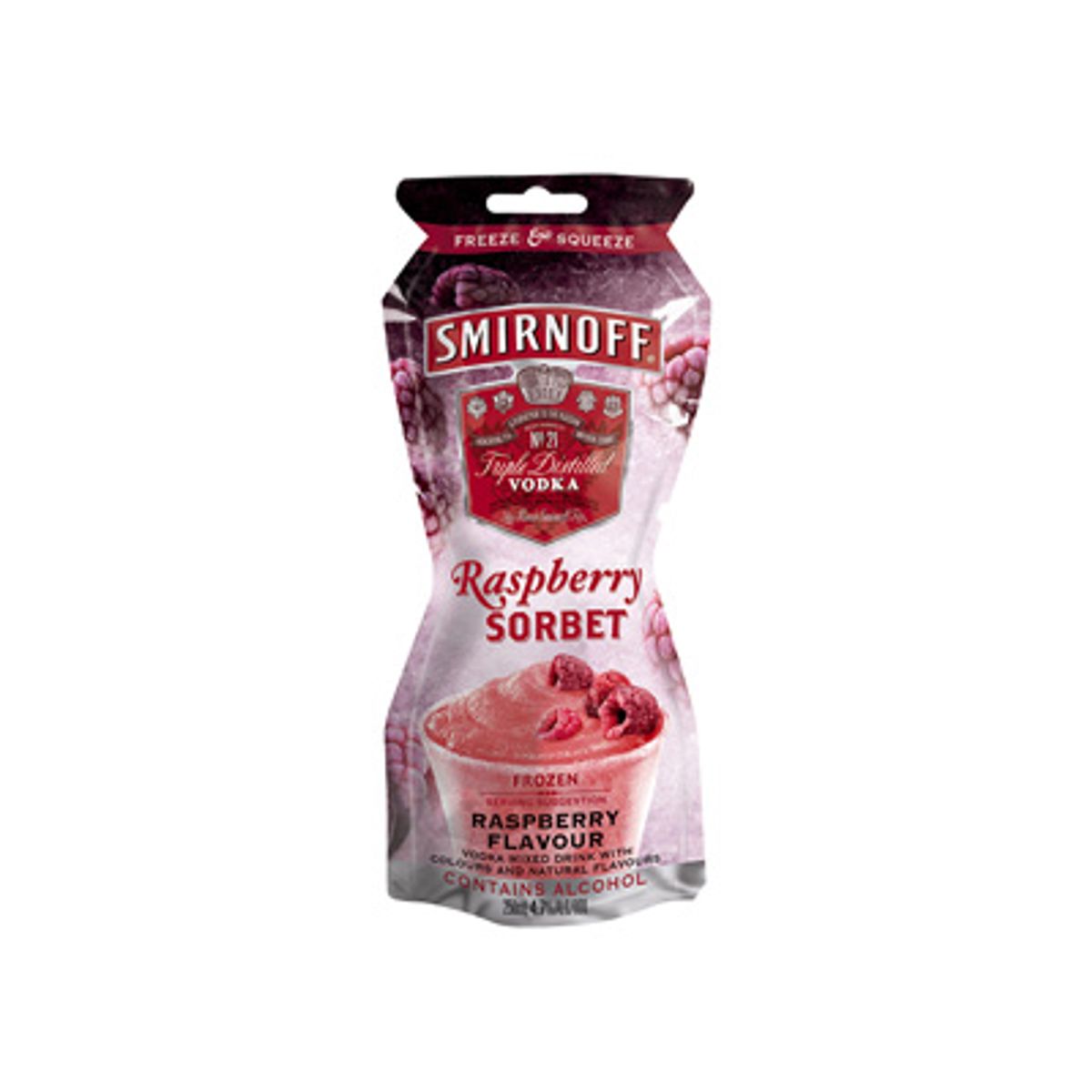 Smirnoff Raspberry Sorbet Pouch 250mL | Thirsty Camel