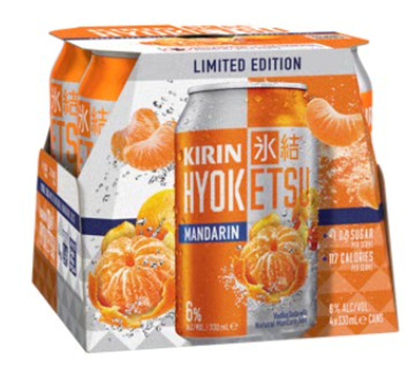 Kirin Hyoketsu Mandarin 6% Can 330ml 4pk | Thirsty Camel