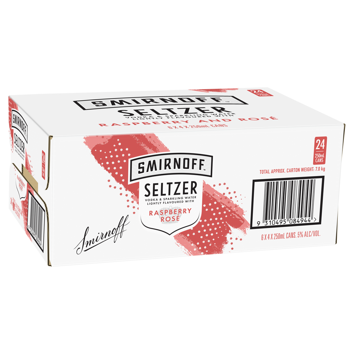 Smirnoff Seltzer Raspberry Rose Can 250mL | Thirsty Camel