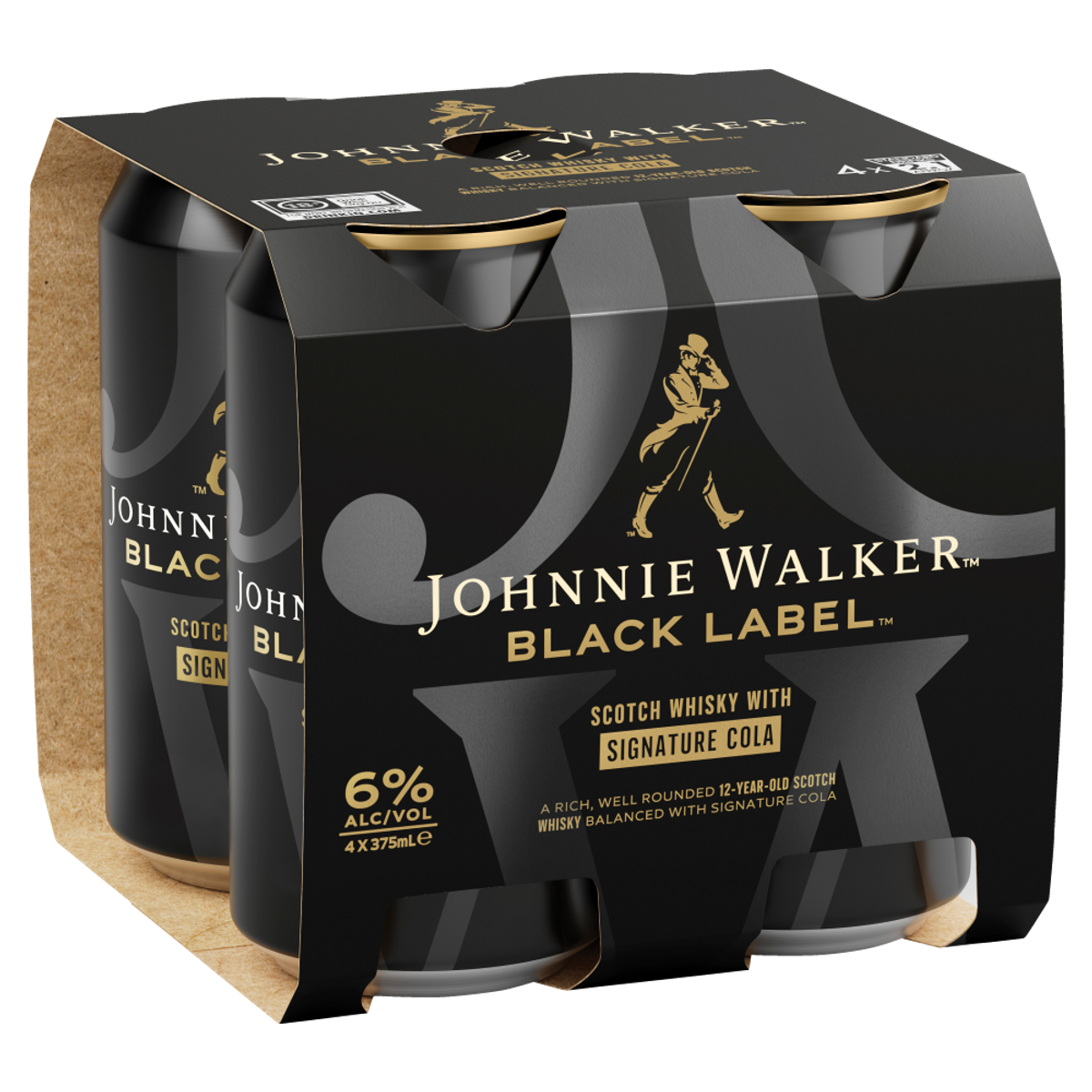 Johnnie Walker Black & Cola 6% Can 375ml | Thirsty Camel
