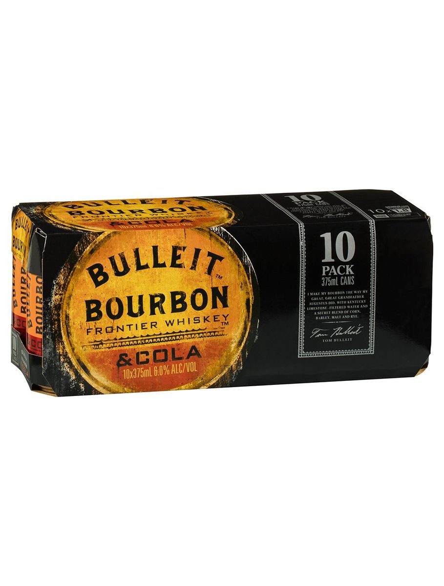Bulleit Bourbon & Cola 6.0% Can 375mL | Thirsty Camel