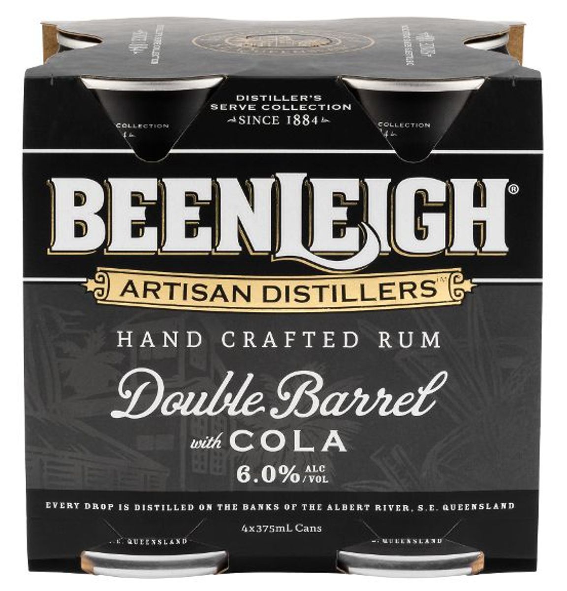 Beenleigh Beenleigh Double Cask Rum & Cola 6% Can 375ml 4pk | Thirsty Camel