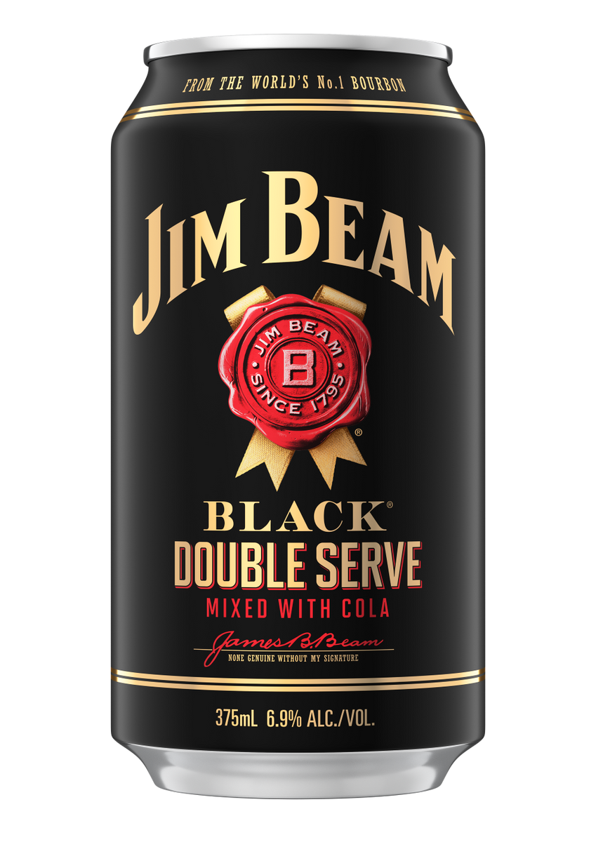 Jim Beam Black Double Serve & Cola 6.9% Can 375mL | Thirsty Camel